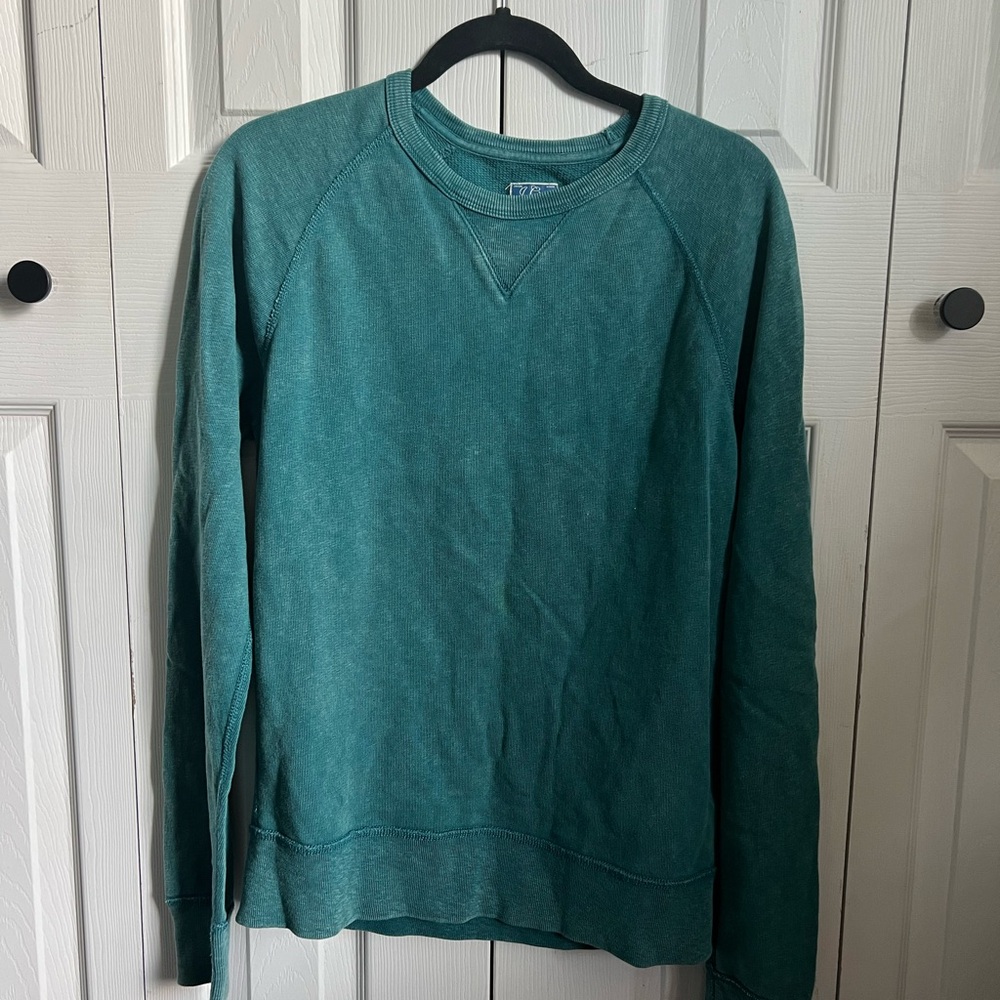 J.Crew teal collegiate crew sweatshirt